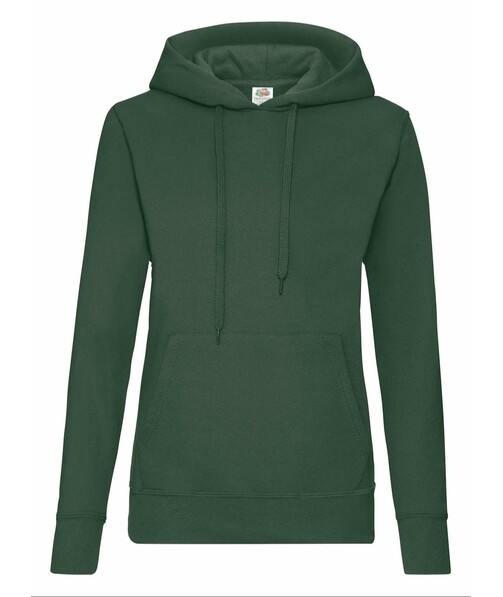 Толстовка женская с капюшоном Classic hooded c браком дырки на одежде цвет темно-зеленый 18