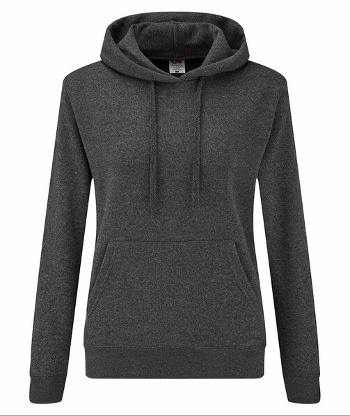 Толстовка жіноча зкапюшоном Classic hooded з браком дирки на одязі колір темно-сірий меланж 54