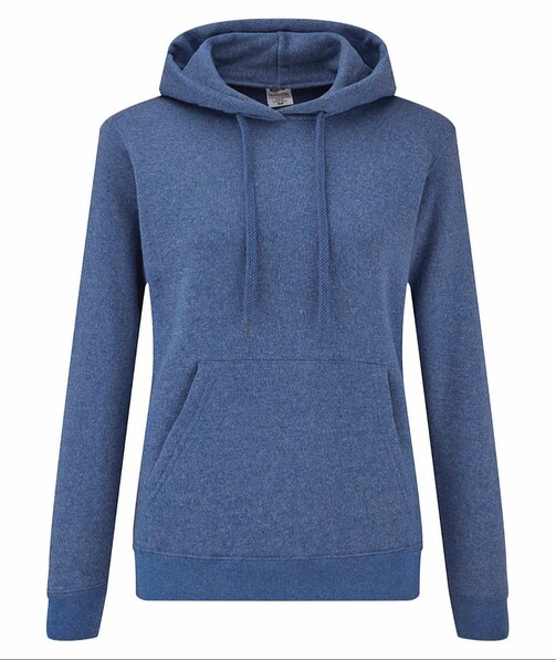 Толстовка жіноча зкапюшоном Classic hooded з браком дирки на одязі колір синій меланж 55
