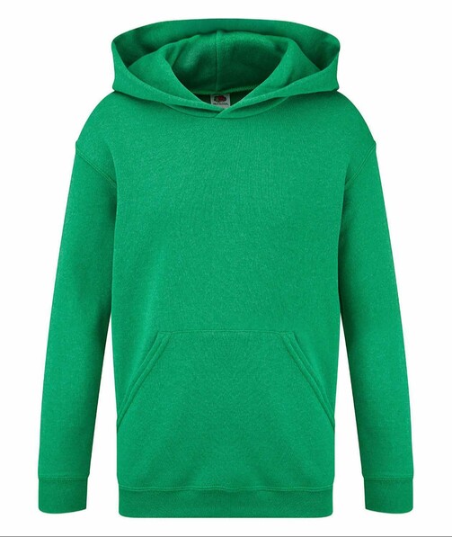 Толстовка дитяча з капюшоном Classic hooded із браком дірки в одязі колір зелений меланж 47