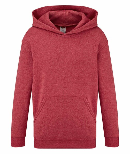 Толстовка дитяча з капюшоном Classic hooded із браком дірки в одязі колір червоний меланж 49