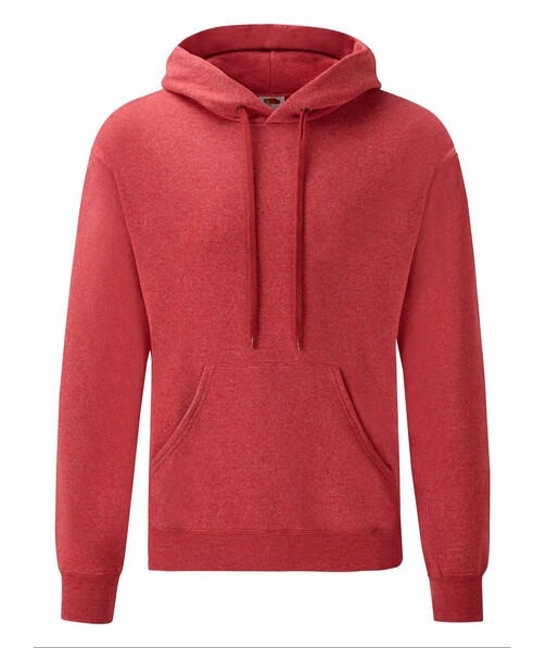 Толстовка чоловіча з капюшоном Classic hooded з браком дирки в одязі колір червоний меланж 54