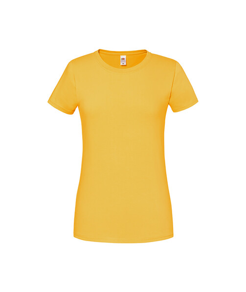 Футболка женская плотная Iconic 195 Ringspun Premium T цвет солнечно желтый 11