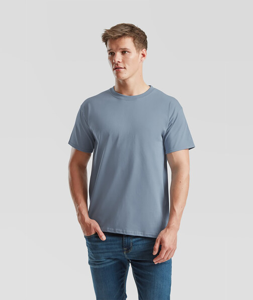 Мужская футболка плотная Iconic 195 Ringspun Premium T цвет минеральный голубой 60