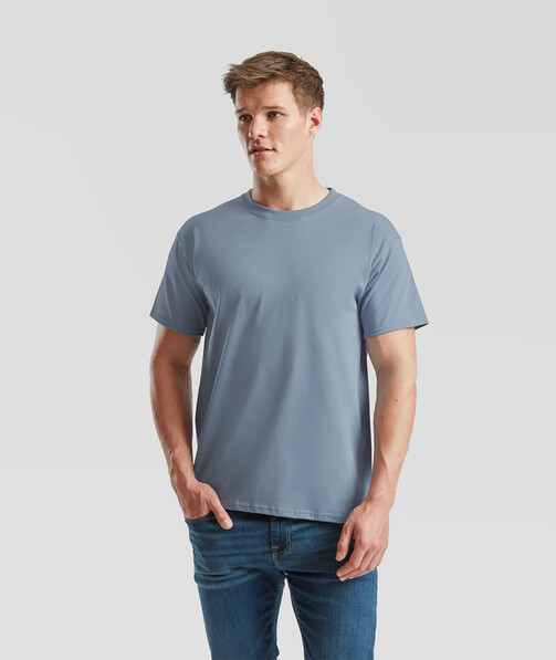Мужская футболка плотная Iconic 195 Ringspun Premium T цвет минеральный голубой 53