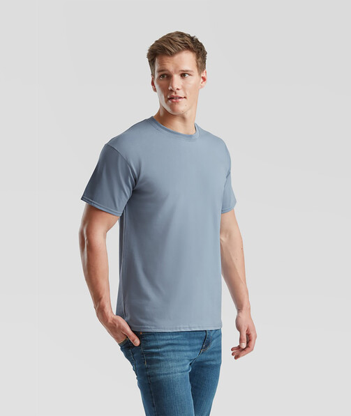Мужская футболка плотная Iconic 195 Ringspun Premium T цвет минеральный голубой 55