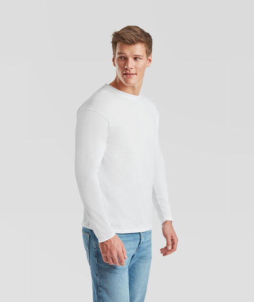 Мужская футболка с длинным рукавом L/S Super premium цвет белый 5