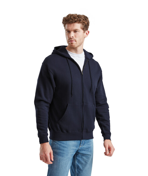 Кофта мужская на замке с капюшоном Classic hooded jacket цвет глубокий темно-синий 16