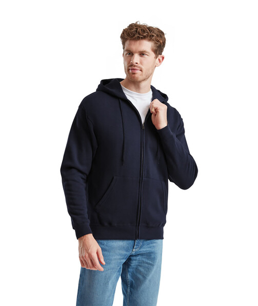 Кофта мужская на замке с капюшоном Classic hooded jacket цвет глубокий темно-синий 17