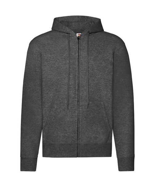 Кофта мужская на замке с капюшоном Classic hooded jacket цвет темно-серый меланж 61