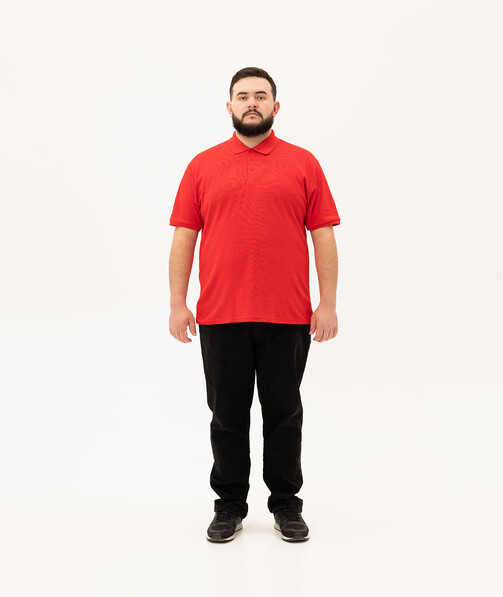 Мужское поло классическое большых размеров 3XL-5XL цвет красный 20