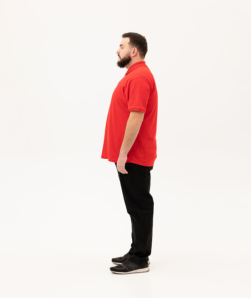 Мужское поло классическое большых размеров 3XL-5XL цвет красный 22