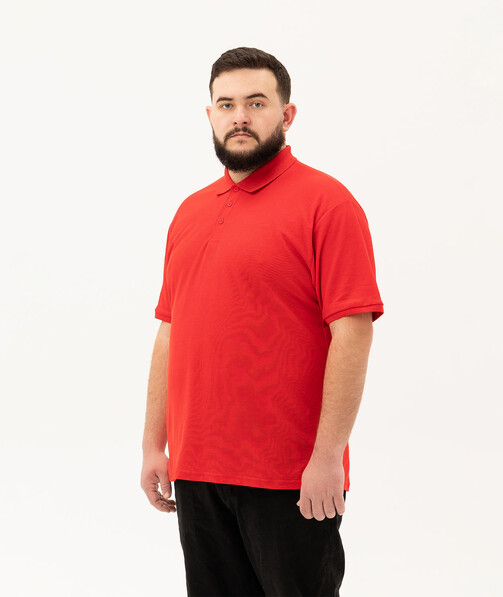 Мужское поло классическое большых размеров 3XL-5XL цвет красный 21