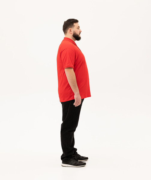 Мужское поло классическое большых размеров 3XL-5XL цвет красный 24
