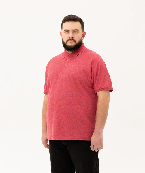 Мужское поло классическое большых размеров 3XL-5XL цвет красный меланж 33