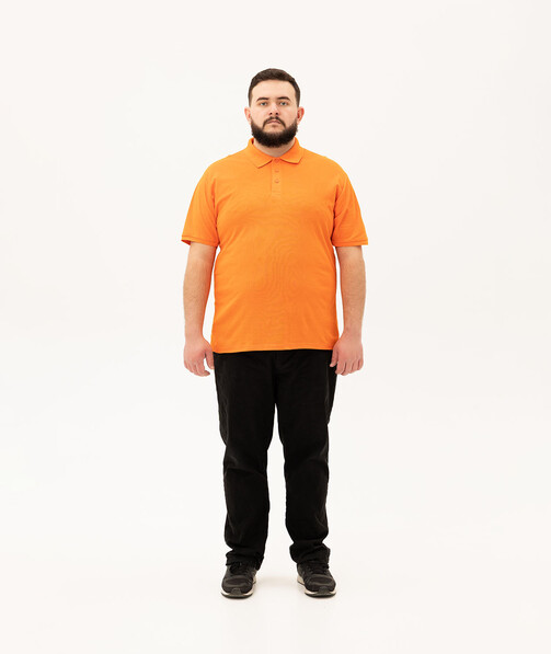 Мужское поло классическое большых размеров 3XL-5XL цвет оранжевый 44