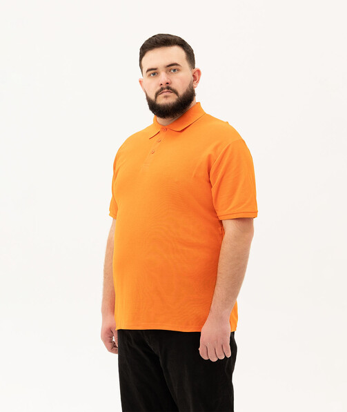 Мужское поло классическое большых размеров 3XL-5XL цвет оранжевый 45