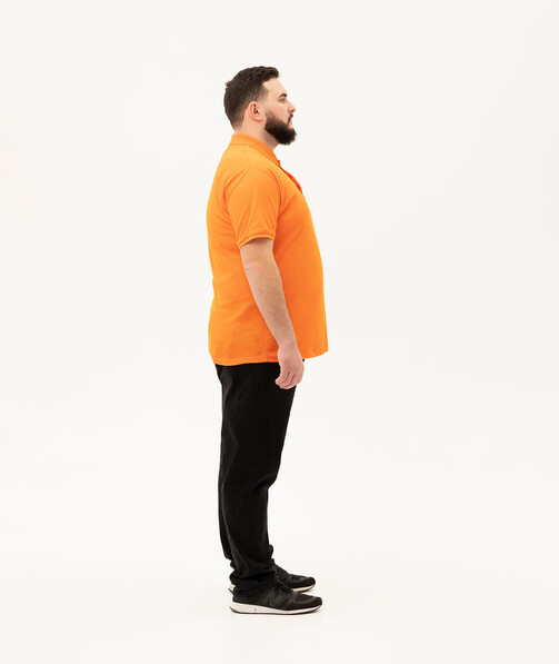 Мужское поло классическое большых размеров 3XL-5XL цвет оранжевый 48
