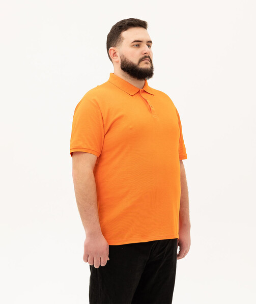 Мужское поло классическое большых размеров 3XL-5XL цвет оранжевый 49