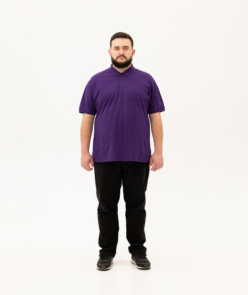 Мужское поло классическое большых размеров 3XL-5XL цвет фиолетовый 56