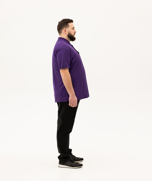 Мужское поло классическое большых размеров 3XL-5XL цвет фиолетовый 60