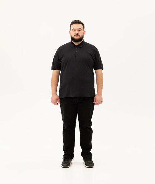 Мужское поло классическое большых размеров 3XL-5XL цвет черный 62