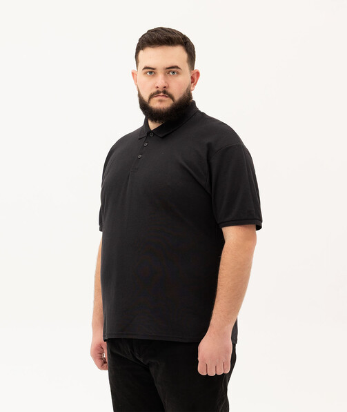 Мужское поло классическое большых размеров 3XL-5XL цвет черный 63