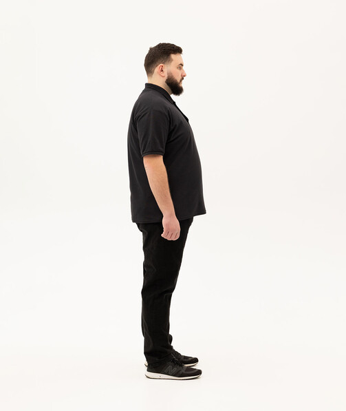 Мужское поло классическое большых размеров 3XL-5XL цвет черный 66
