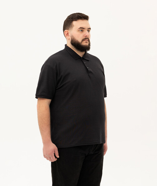 Мужское поло классическое большых размеров 3XL-5XL цвет черный 67