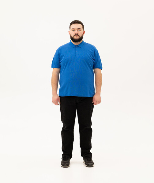 Мужское поло классическое большых размеров 3XL-5XL цвет ярко-синий 68
