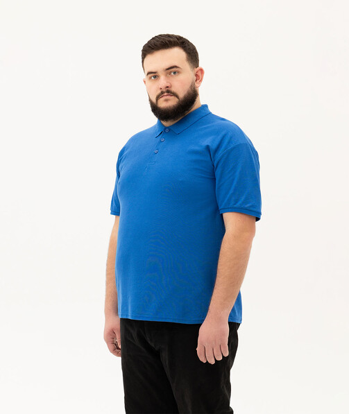 Мужское поло классическое большых размеров 3XL-5XL цвет ярко-синий 69