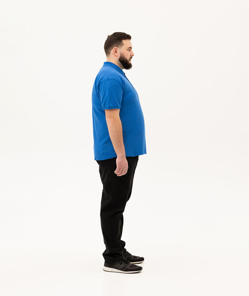 Мужское поло классическое большых размеров 3XL-5XL цвет ярко-синий 72