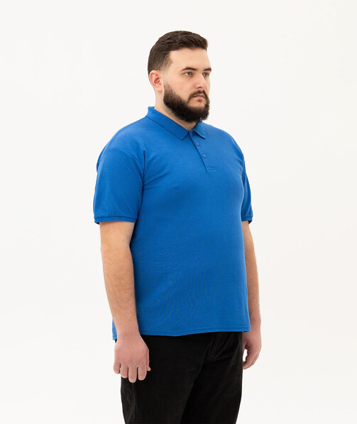 Мужское поло классическое большых размеров 3XL-5XL цвет ярко-синий 73