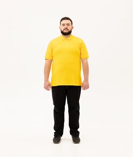 Мужское поло классическое большых размеров 3XL-5XL цвет солнечно желтый 74