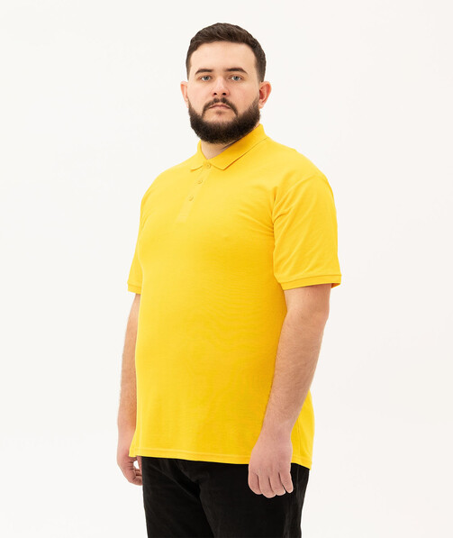 Мужское поло классическое большых размеров 3XL-5XL цвет солнечно желтый 75