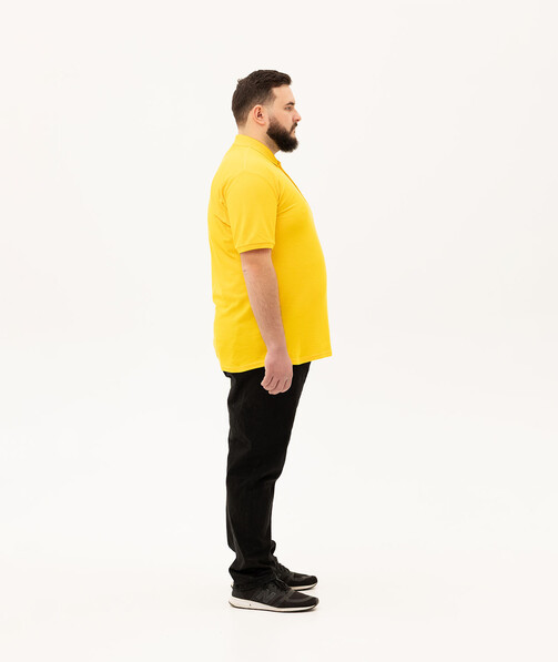 Мужское поло классическое большых размеров 3XL-5XL цвет солнечно желтый 78