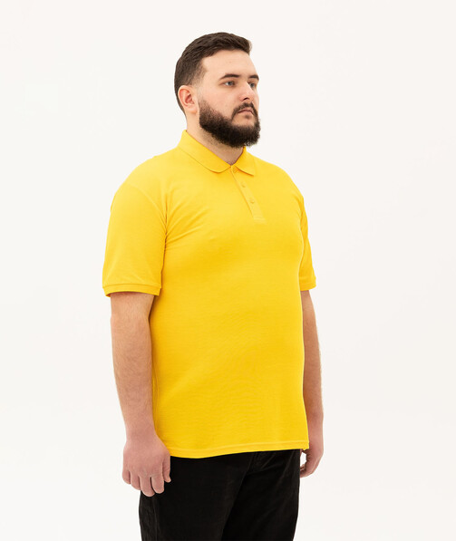 Мужское поло классическое большых размеров 3XL-5XL цвет солнечно желтый 79