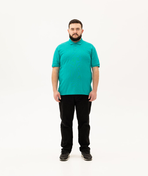 Мужское поло классическое большых размеров 3XL-5XL цвет изумрудный 80
