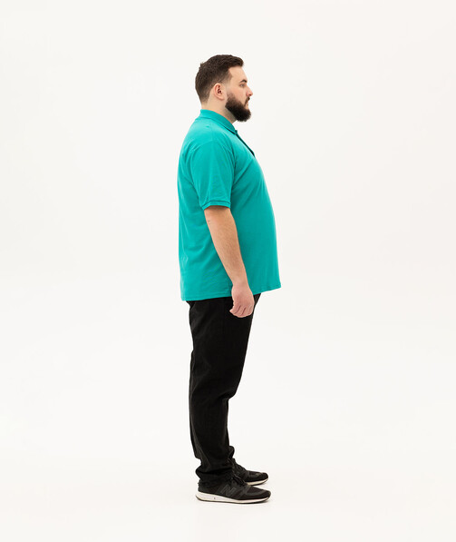Мужское поло классическое большых размеров 3XL-5XL цвет изумрудный 84