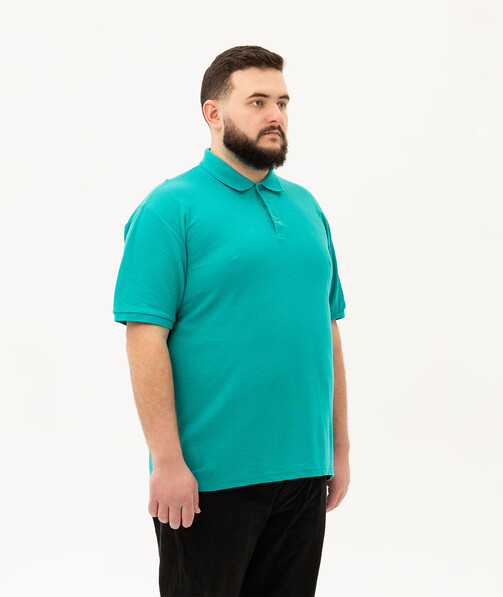 Мужское поло классическое большых размеров 3XL-5XL цвет изумрудный 85