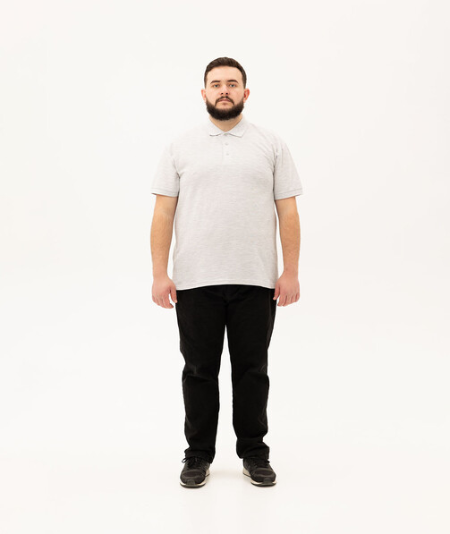 Мужское поло классическое большых размеров 3XL-5XL цвет серо-лиловый 86