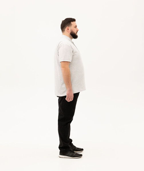 Мужское поло классическое большых размеров 3XL-5XL цвет серо-лиловый 90