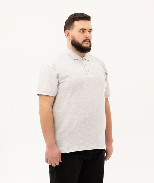 Мужское поло классическое большых размеров 3XL-5XL цвет серо-лиловый 91