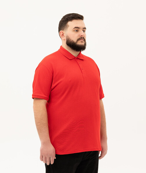 Чоловіче поло класичне великих розмірів 3XL-5XL колір червоний 24