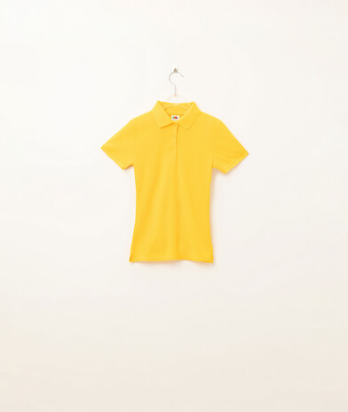 Футболка поло жіноча класична лакост 65/35 колір сонячний жовтий 14
