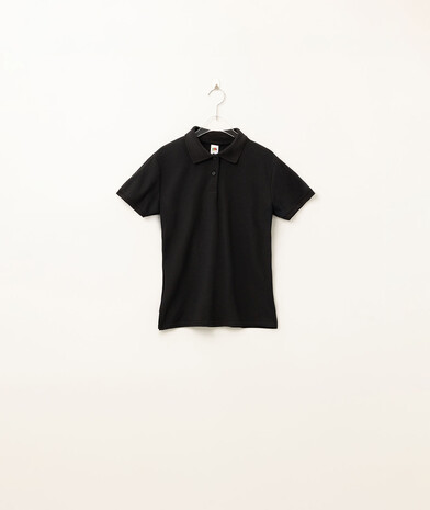 Футболка поло жіноча класична лакост 65/35 колір чорний 21