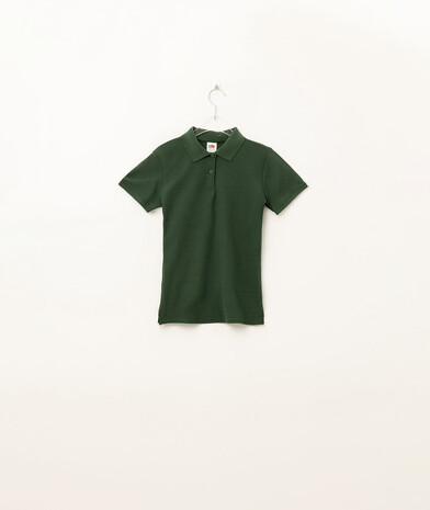 Футболка поло жіноча класична лакост 65/35 колір темно-зелений 28