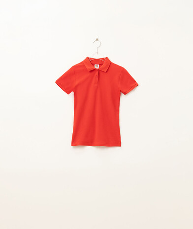 Футболка поло жіноча класична лакост 65/35 колір червоний 35