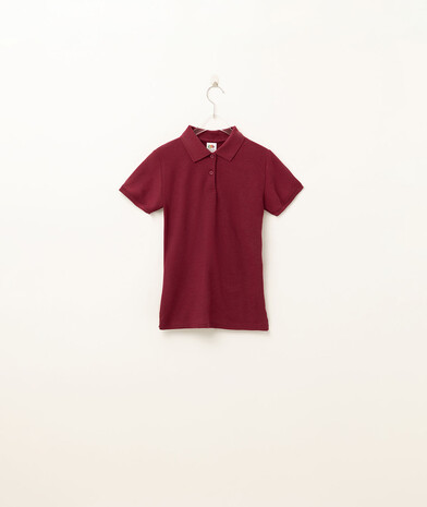 Футболка поло жіноча класична лакост 65/35 колір бордовий 42