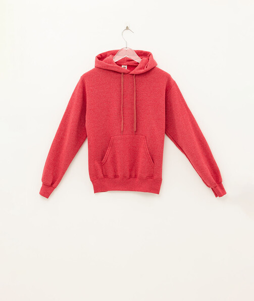 Толстовка женская с капюшоном Classic hooded цвет красный меланж 18